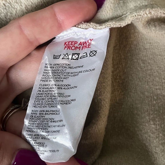 UO Urban Outfitters S M Unisex Beautiful Existence Crewneck Tan Sweatshirt Flaw - Picture 7 of 9